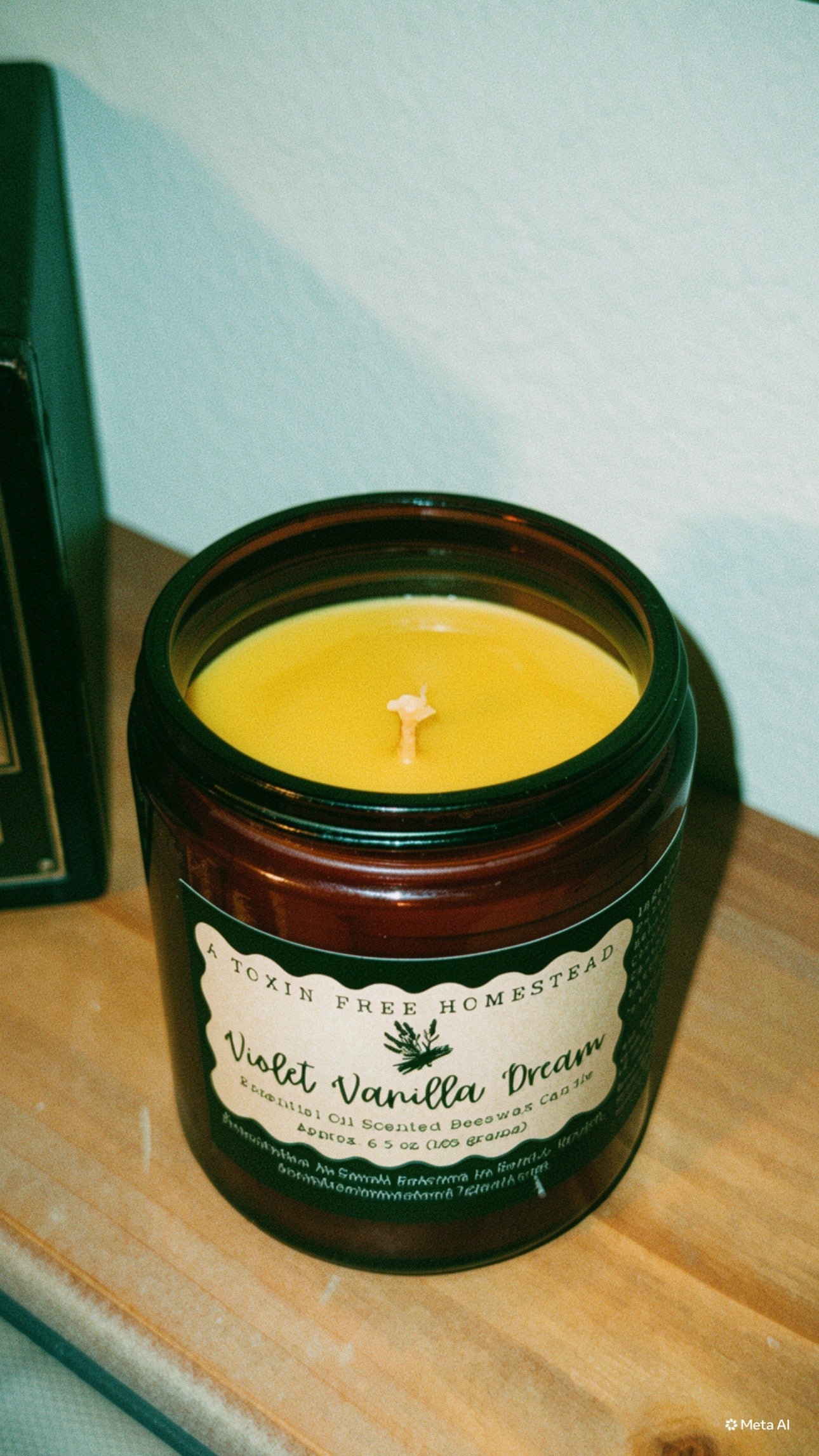 Violet Vanilla Dream Aromatherapy Beeswax Candle (6.5 oz)