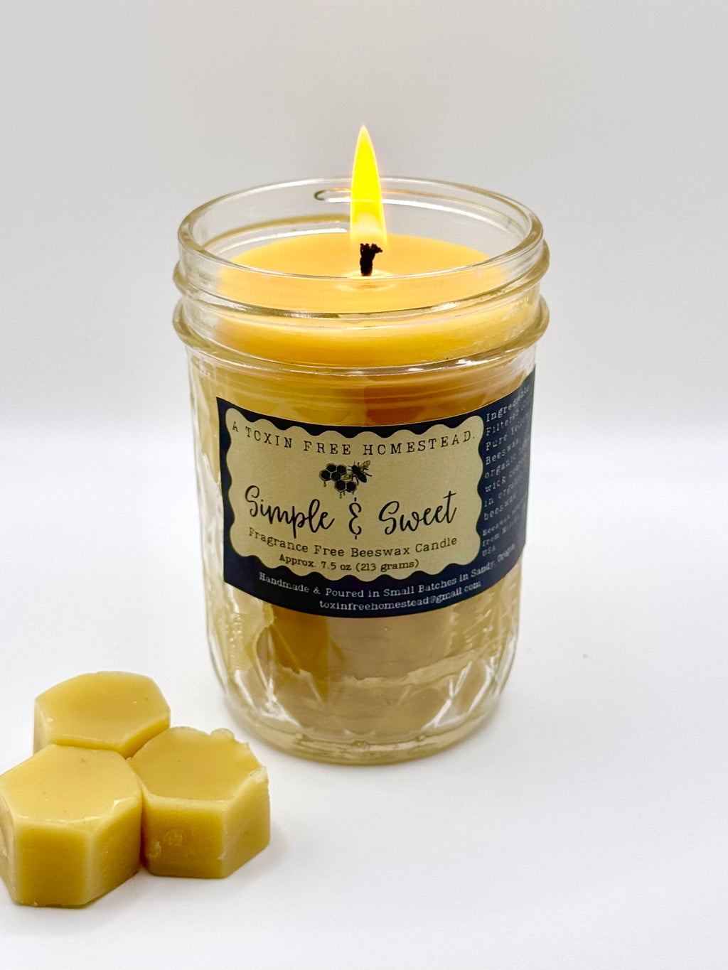 Simple & Sweet Unscented Yellow Beeswax Candle (7.5 oz)